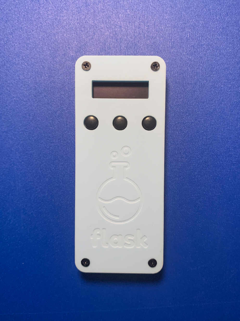 Pastel Blue Flask with Black Buttons