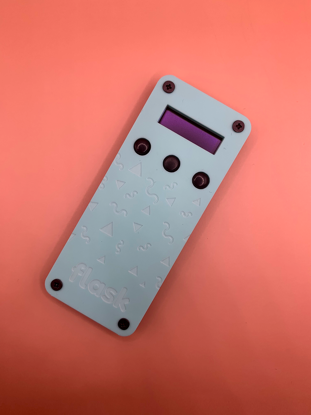Pastel Green 90s Design Flask with Black Buttons