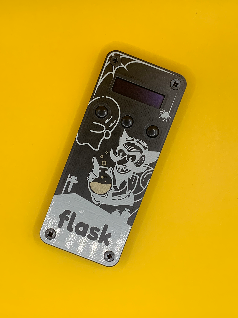 All Black Reversible Artwork Flask