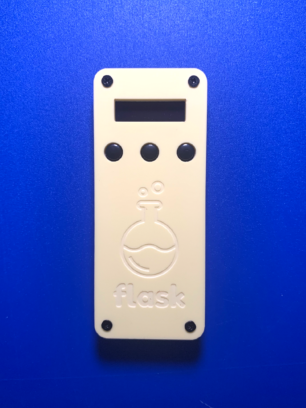 Pastel Yellow Flask with Black Buttons