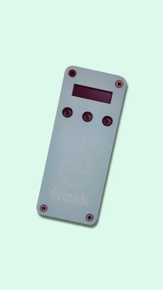 Pastel Green Flask with Black Buttons